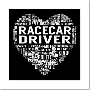 Racecar Driver Heart Posters and Art